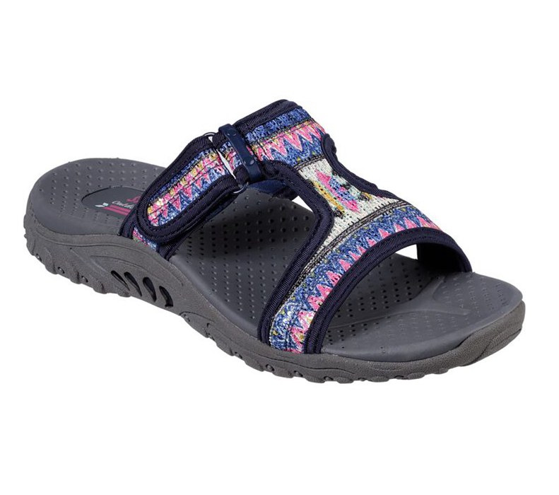 Skechers Reggae - Sequence - Womens Slide Navy [AU-HY5096]